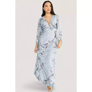 Baltic Born Beckham Maxi Dress | Light Blue Floral Size LL
